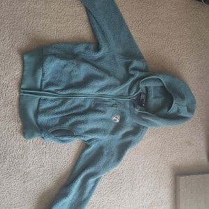 Teal hooded fleece zipup